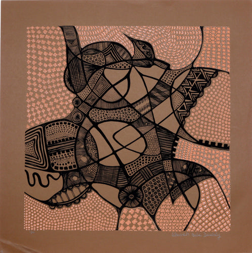 Cubist Pattern Abstract Lithograph | Ahuvah Dushey (aka Bebe),{{product.type}}