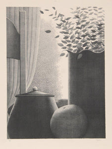 Curtains and Leaves Lithograph | Robert Kipniss,{{product.type}}