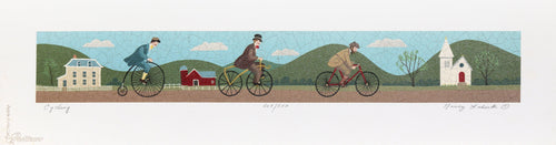 Cycling Lithograph | Nancy Lubeck,{{product.type}}