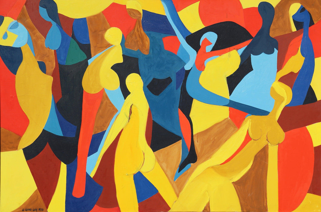 Dancing Female Figures Oil | Arnold Weber,{{product.type}}