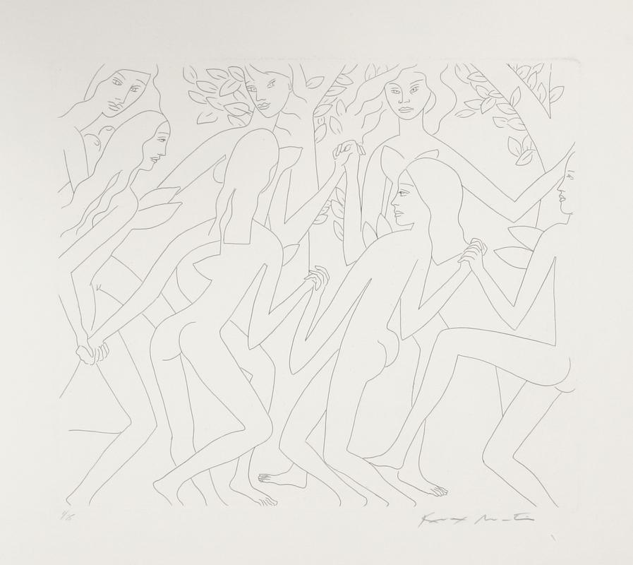 Dancing Nudes - I Etching | Knox Martin,{{product.type}}
