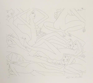 Dancing Nudes - V Etching | Knox Martin,{{product.type}}