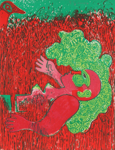 Dans l'infinie verticalite de l'herbe la femme Lithograph | Corneille,{{product.type}}