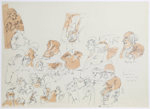 Denizens of the Underworld from the Crime Portfolio Lithograph | José Luis Cuevas,{{product.type}}