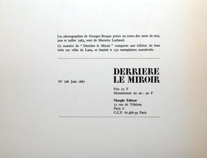 Derriere le Miroir #166 - Cover Lithograph | Georges Braque,{{product.type}}