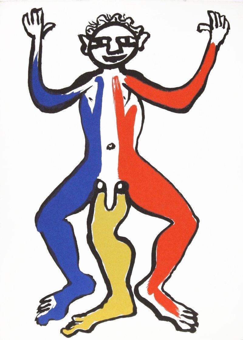 Derrière le Miroir  (Acrobat (Blue, Yellow, Red)) Lithograph | Alexander Calder,{{product.type}}