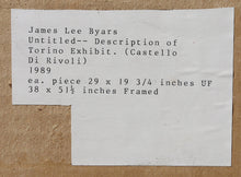 Description of Torino Exhibit (Castello di Rivoli) Ink | James Lee Byars,{{product.type}}