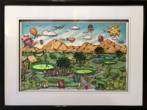 Desert Green Screenprint | Charles Fazzino,{{product.type}}