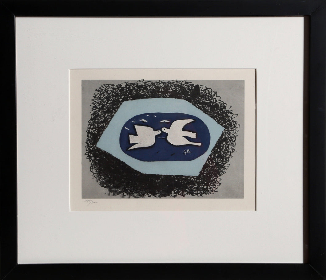 Deux Oiseau en Bleu Lithograph | Georges Braque,{{product.type}}