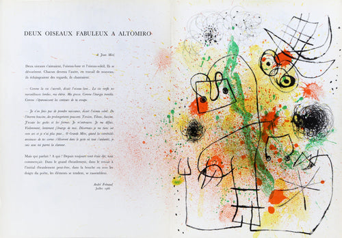 Deux Oiseaux Fabuleux a Altomiro (Two Fabulous Birds in Altomiro) Lithograph | Joan Miro,{{product.type}}