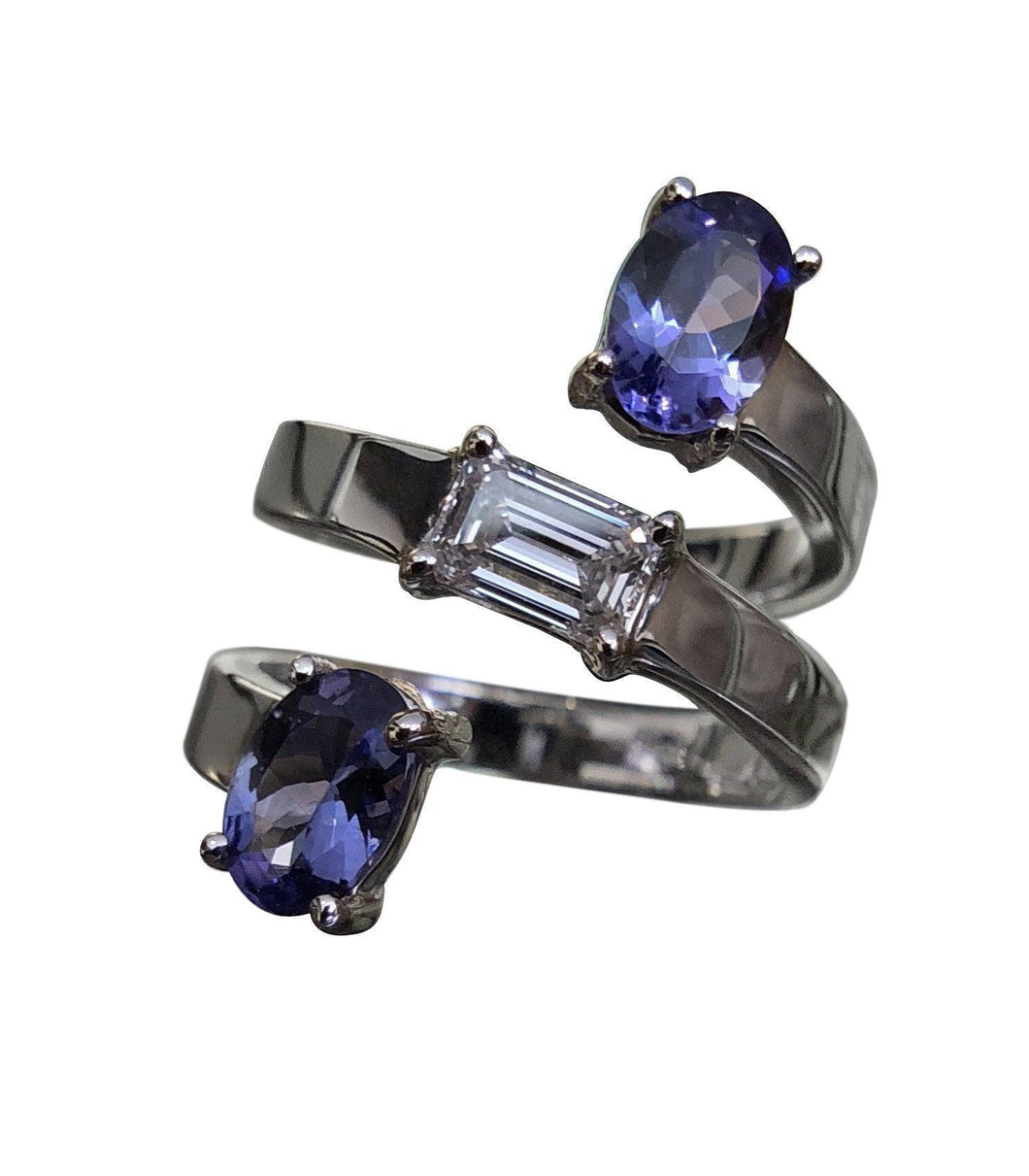 Diamond and Tanzanite Snake Ring Jewelry | Drew Pietrafesa,{{product.type}}