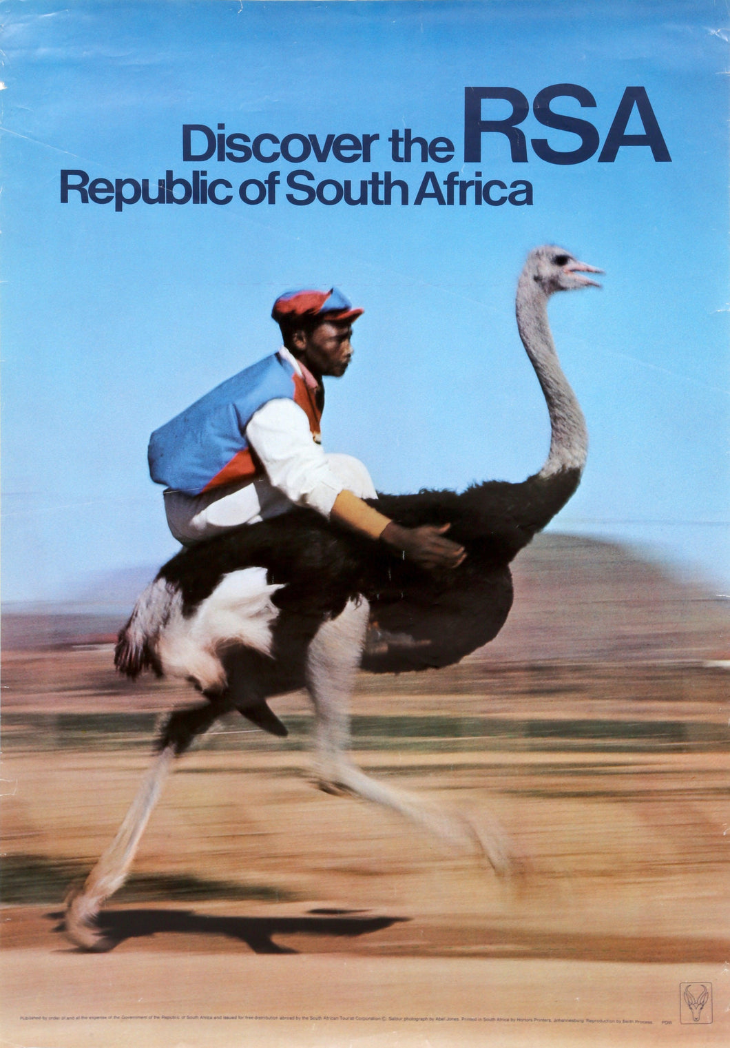 Discover the Republic of South Africa - Ostrich Race Poster | Unknown Artist,{{product.type}}