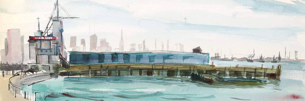 Dock (P5.7) Watercolor | Eve Nethercott,{{product.type}}