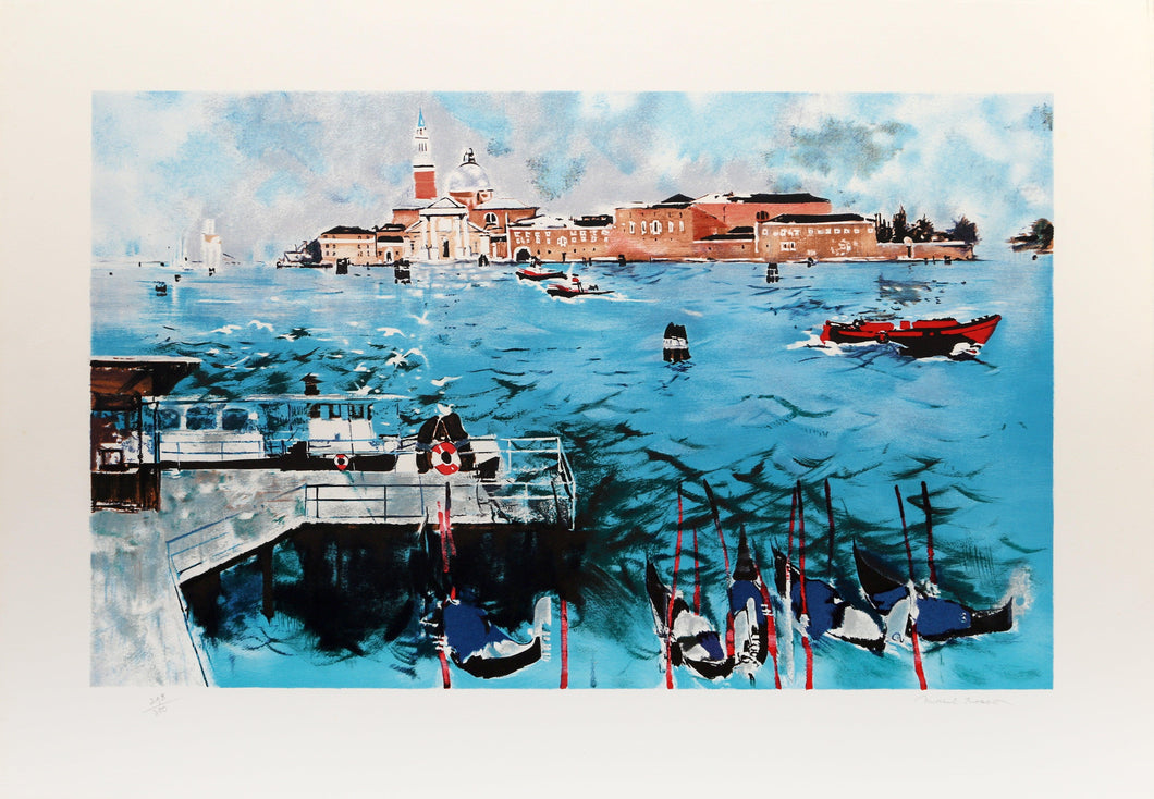Dock Seascape Lithograph | Michael Rodde,{{product.type}}