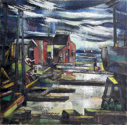 Dock Workers Oil | Francis Revesz Ferryman,{{product.type}}