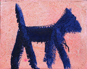 Dog (Blue on Pink) Acrylic | Peter Mayer,{{product.type}}