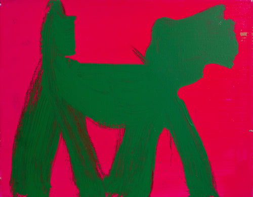 Dog (Green on Cerise) Acrylic | Peter Mayer,{{product.type}}