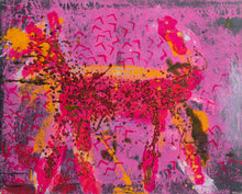 Dog (Orange on Pink and Black) Acrylic | Peter Mayer,{{product.type}}