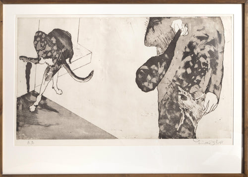 Dog Peeing Etching | Unknown Artist,{{product.type}}