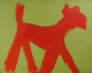 Dog (Red on Yellow) (19) Acrylic | Peter Mayer,{{product.type}}