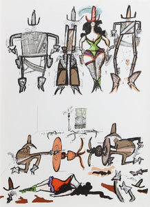 Donne Protagoniste Lithograph | Saul Steinberg,{{product.type}}