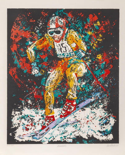 Down Hill Skier Screenprint | Len Rosolio,{{product.type}}
