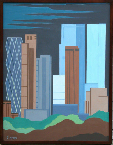 Downtown New York City Oil | Allan Simpson,{{product.type}}