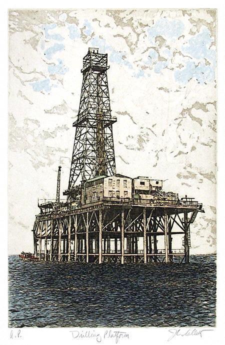 Drilling Platform Etching | John Collette,{{product.type}}