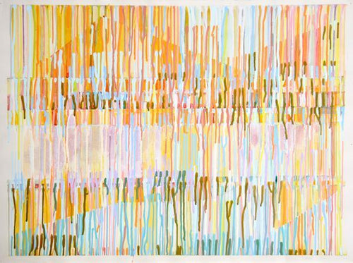 Drip Mountain Landscape Watercolor | Unknown Artist,{{product.type}}