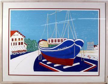 Dry Dock Lithograph | Marion McClanahan,{{product.type}}