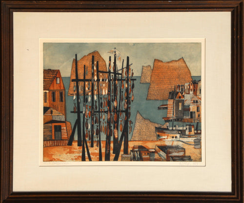 Drying Fish Etching | Unknown Artist,{{product.type}}