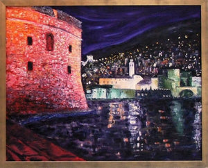Dubrovnik at Night Oil | Stjepko Mamic,{{product.type}}