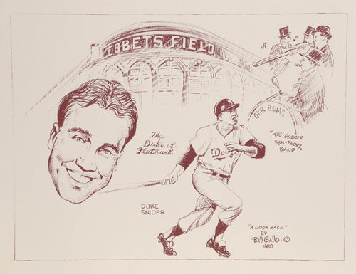 Duke Snider from A Look Back portfolio Lithograph | Bill Gallo,{{product.type}}