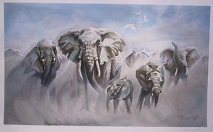Dusty Elephants Lithograph | Sydney Taylor,{{product.type}}