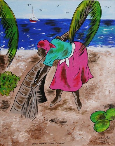 Early Morning Yard Cleaning Acrylic | Isiah Nicholas,{{product.type}}