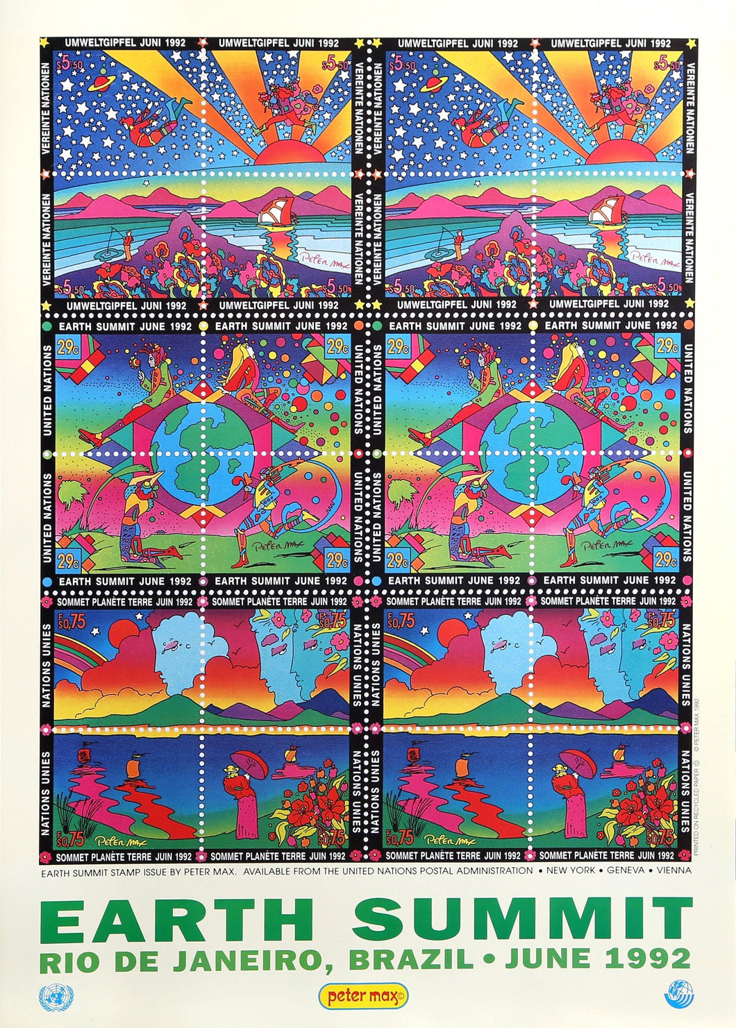 Earth Summit Poster | Peter Max,{{product.type}}
