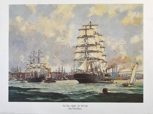 East River Traffic Poster | Eldred Clark Johnson,{{product.type}}