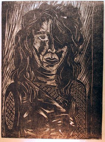 East village girl Etching | Robert Lederman,{{product.type}}
