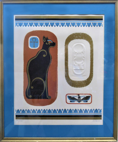 Egyptian Black Cat Etching | Keith Llewellyn DeCarlo,{{product.type}}