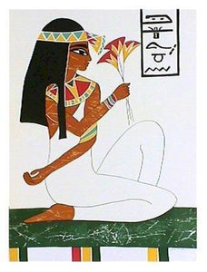 Egyptian Goddess with Flower Lithograph | Gina Lombardi Bratter,{{product.type}}