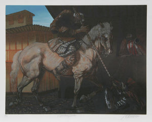 El Caballo Rosado from the San Jorge y el dragon Series Screenprint | David Manzur,{{product.type}}
