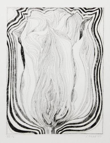 Electric Tulip (Black and White) Etching | Lowell Blair Nesbitt,{{product.type}}