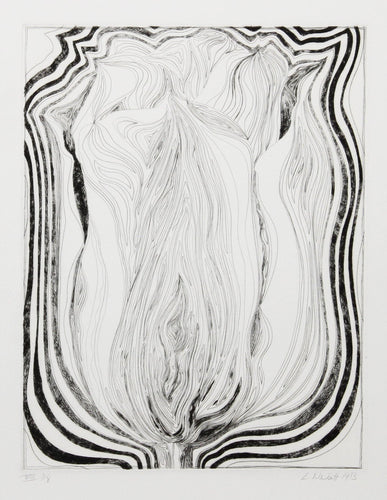 Electric Tulip (Black and White) Etching | Lowell Blair Nesbitt,{{product.type}}