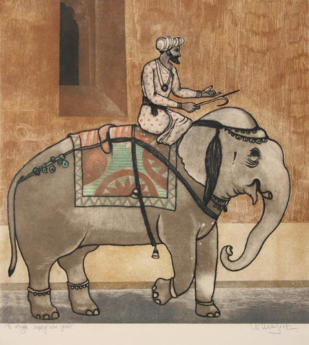 Elephant Ride Etching | Arun Bose,{{product.type}}
