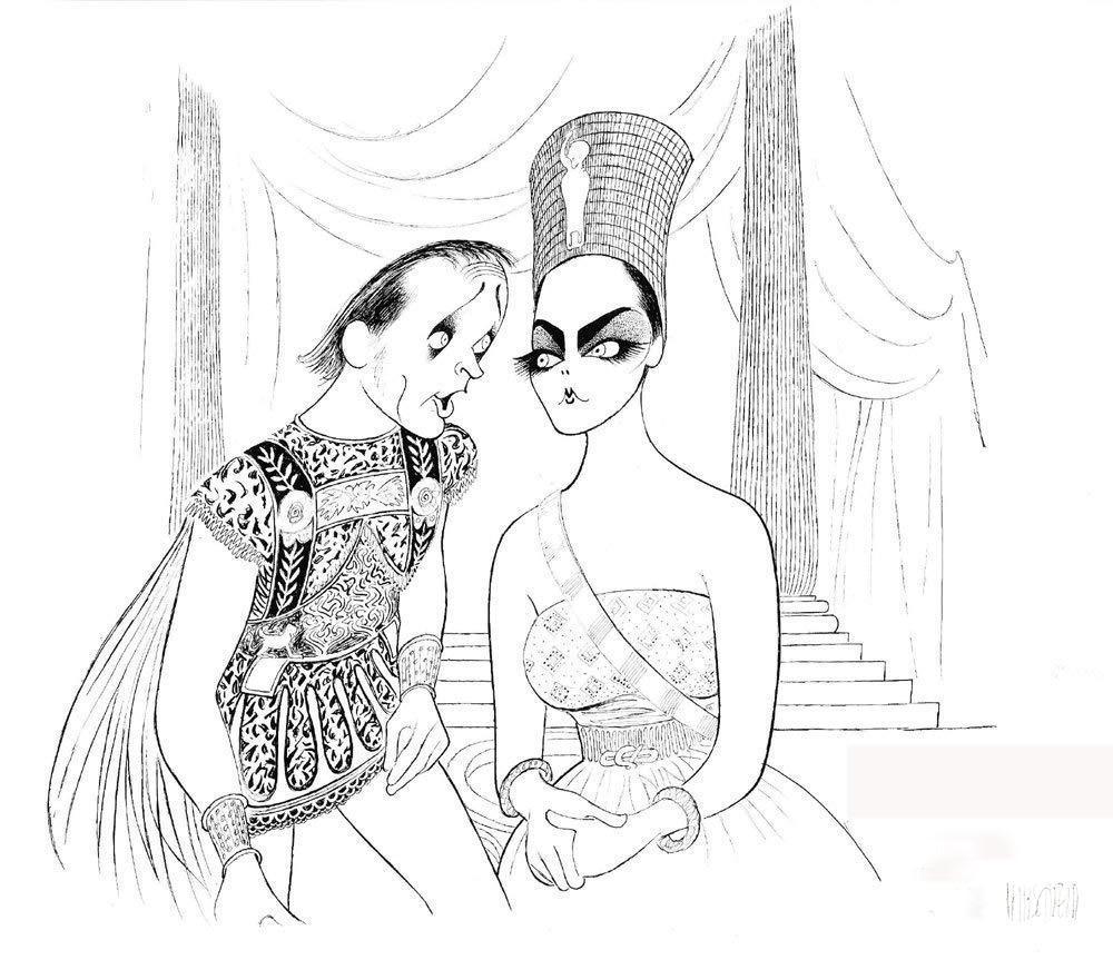 Elizabeth Taylor and Richard Burton - Cleopatra Lithograph | Al Hirschfeld,{{product.type}}