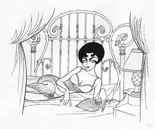Elizabeth Taylor - Cat on a Hot Tin Roof Lithograph | Al Hirschfeld,{{product.type}}