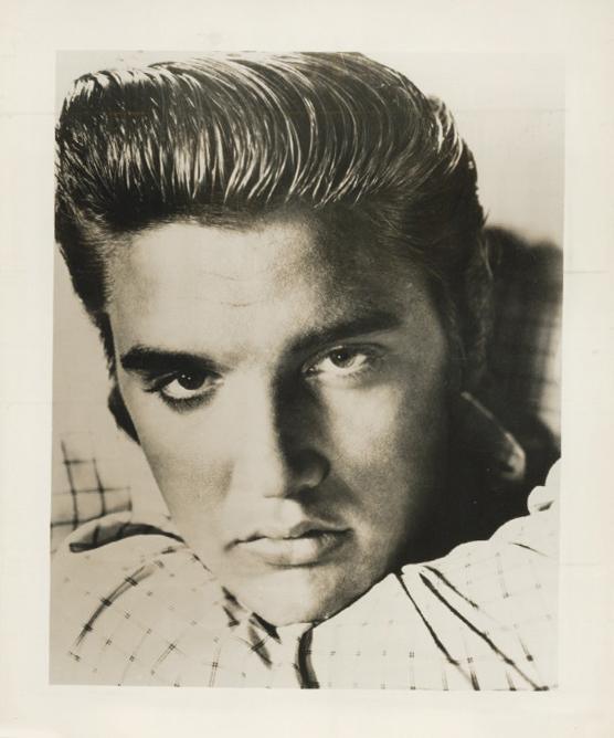 Elvis Head Shot Black and White | Unknown Artist,{{product.type}}