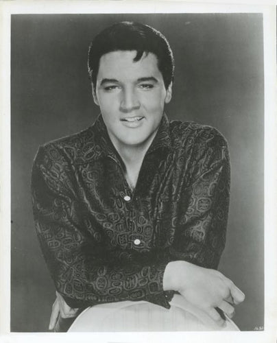 Elvis Head Shot - Smiling Black and White | Unknown Artist,{{product.type}}