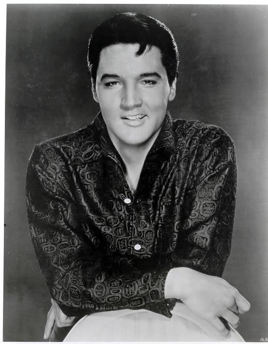Elvis Head Shot - Smiling Black and White | Unknown Artist,{{product.type}}