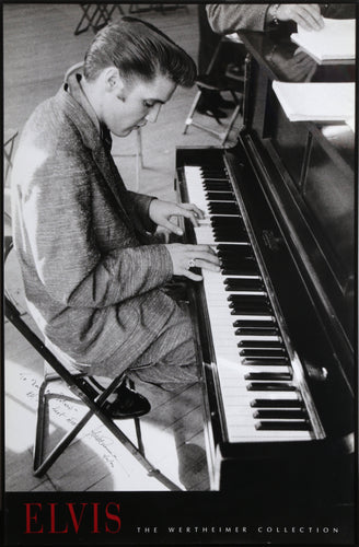 Elvis Playing Piano Poster | Alfred Wertheimer,{{product.type}}